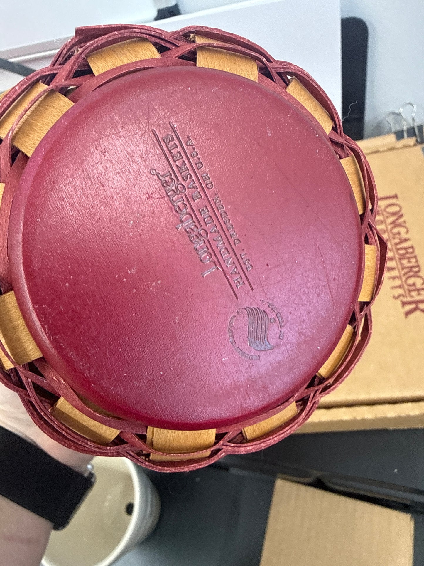 Longaberger Rose Bowl Ohio State basket with lid