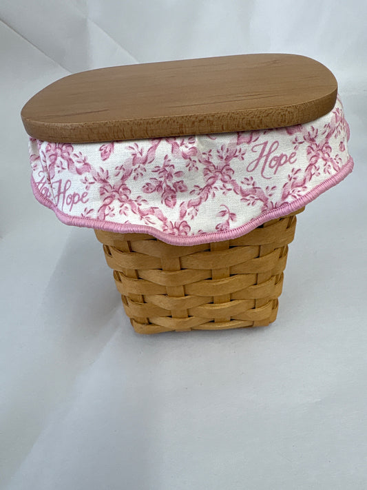Longaberger 2004 Horizon of Hope Basket with Lid, Liner, and Protector in Warm Brown