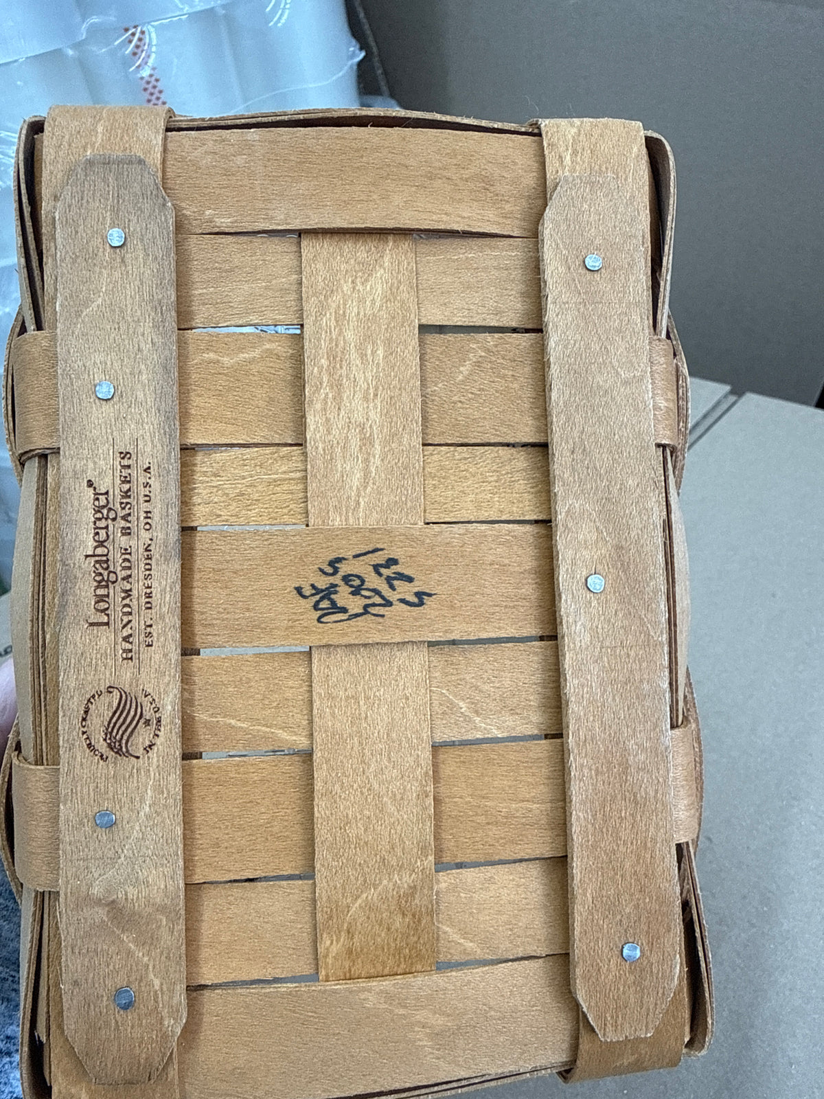 Longaberger small recipe basket with protector