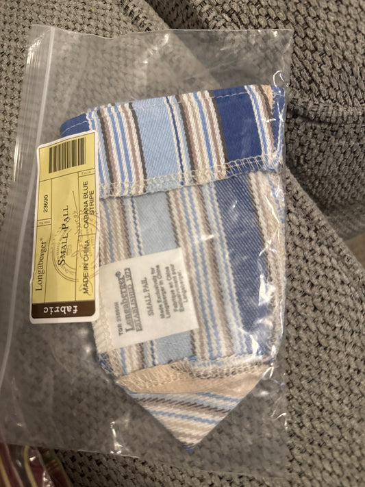 Longaberger small pail liner in cabana blue stripe