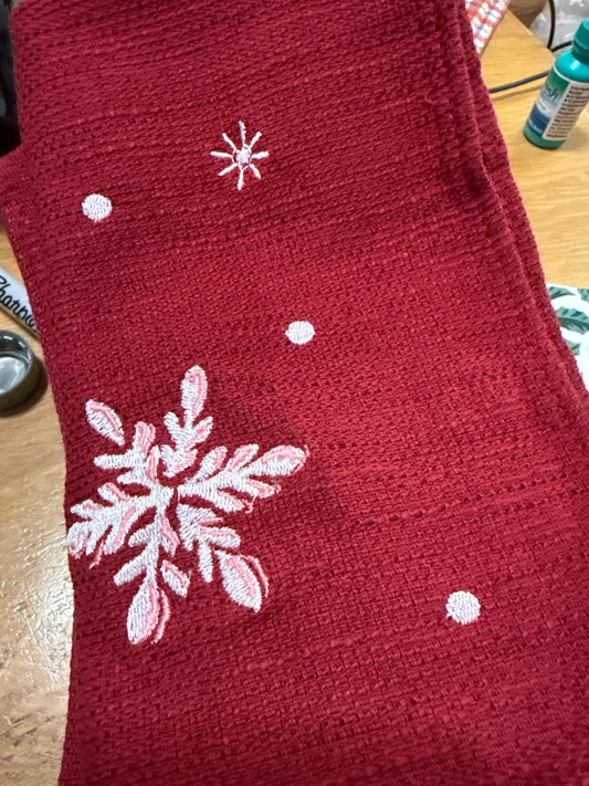 Longaberger snowflake napkin pair