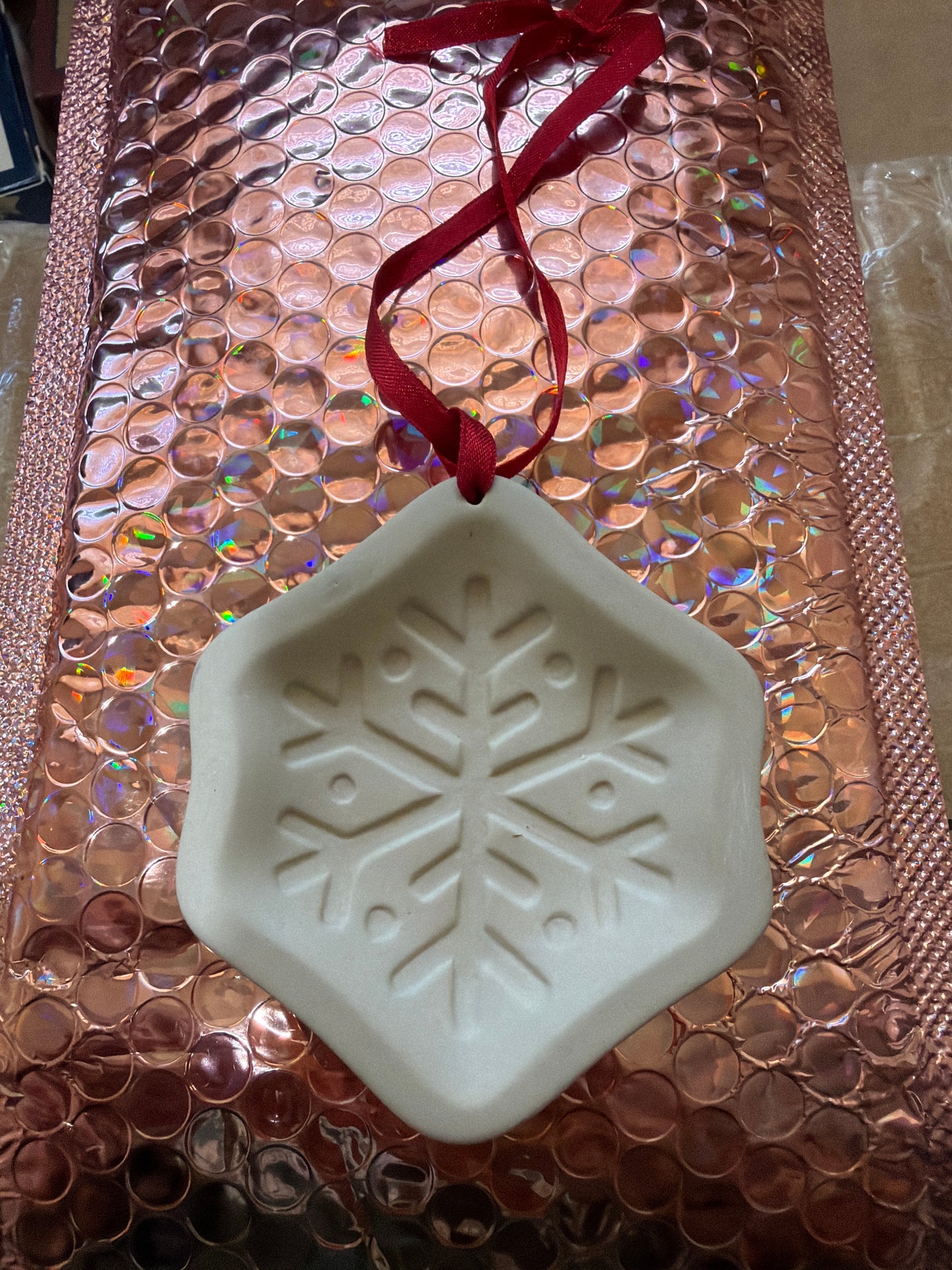 Longaberger snowflake Cookie Mold/Tie-On