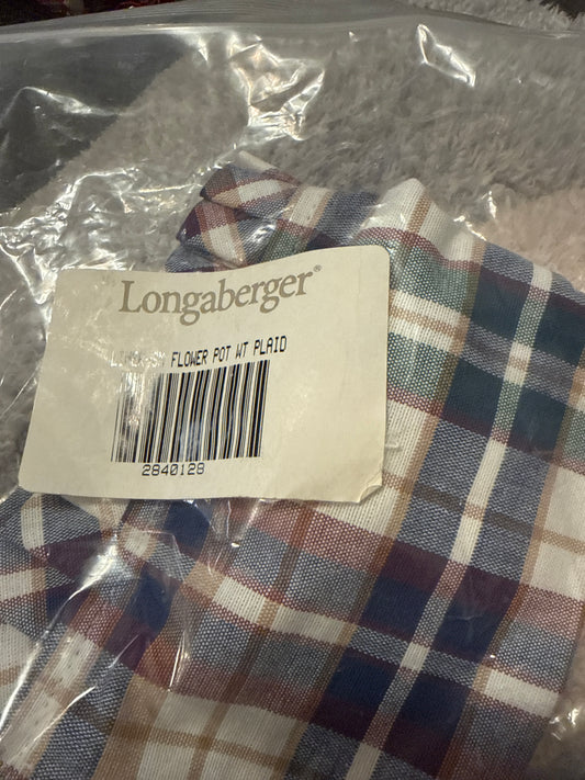 Longaberger small flower pot liner in woven traditions plaid