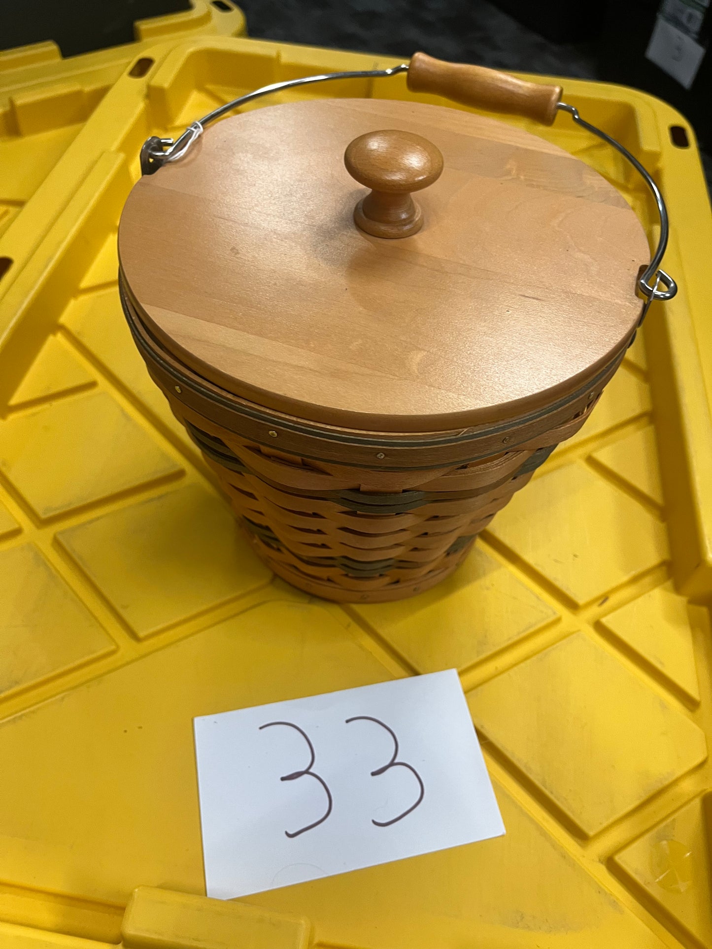 Longaberger autumn pail with lid