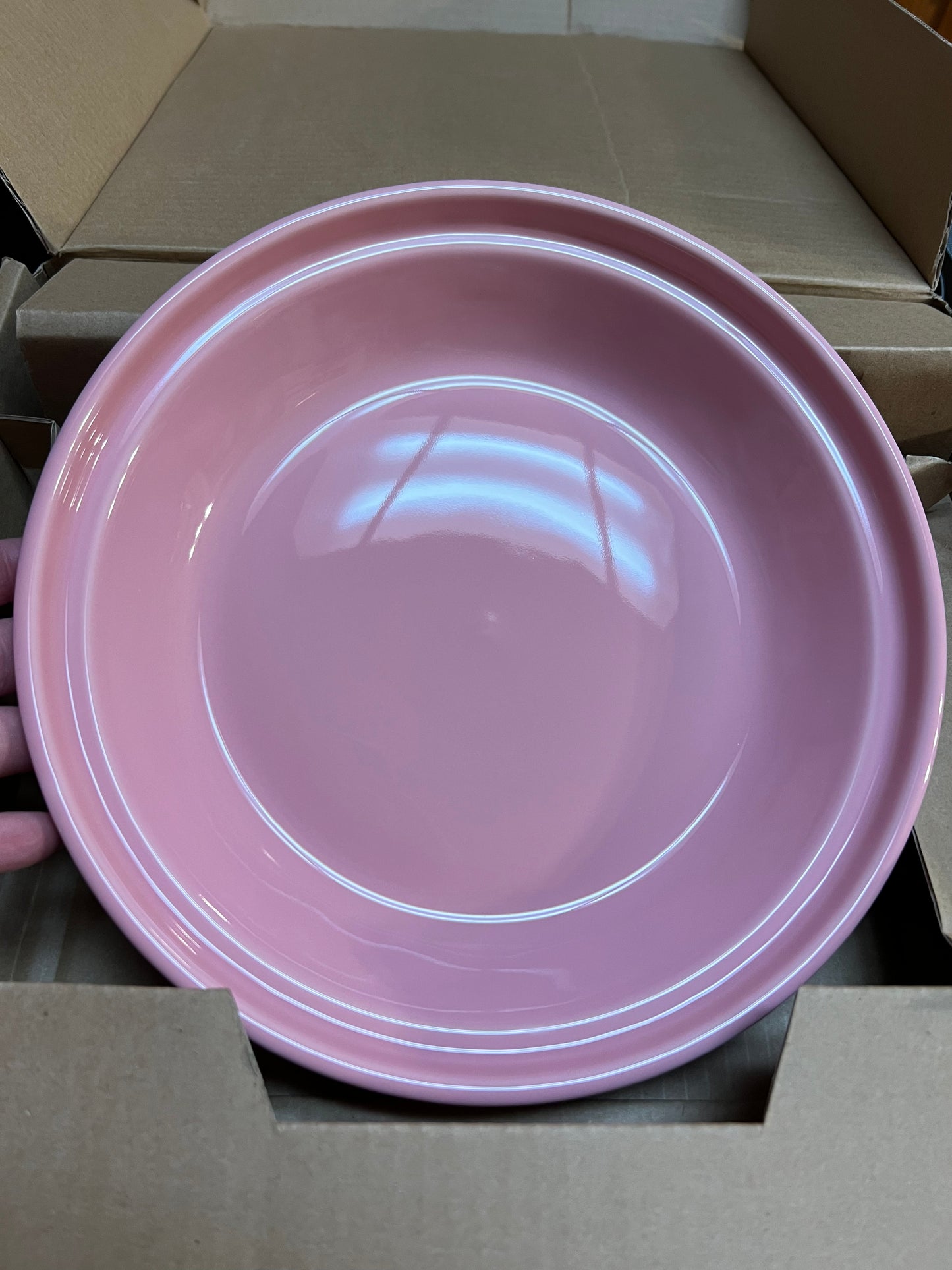 Longaberger grandma Bonnie pie plate in pink