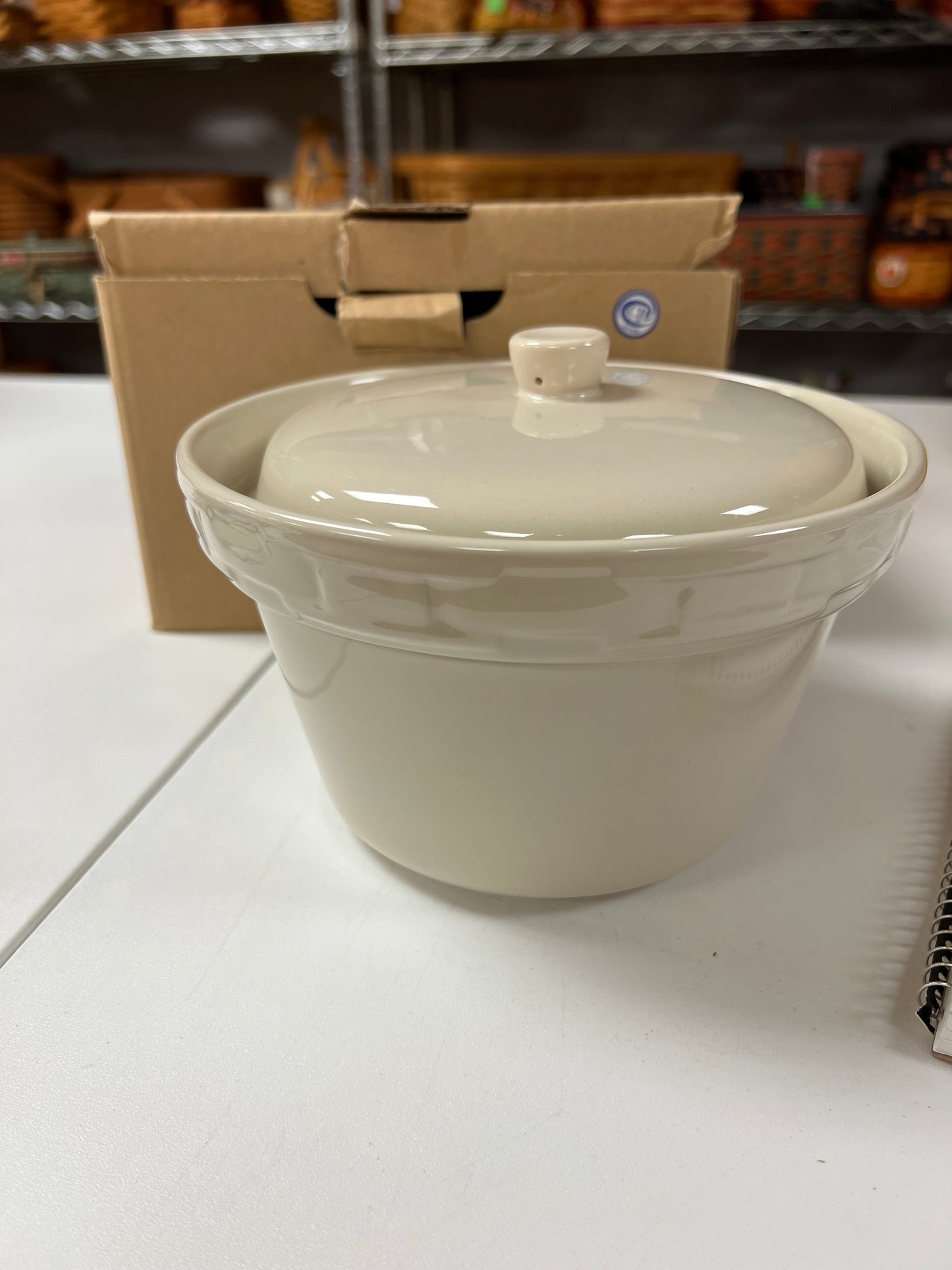 Longaberger small roundabout casserole in ivory