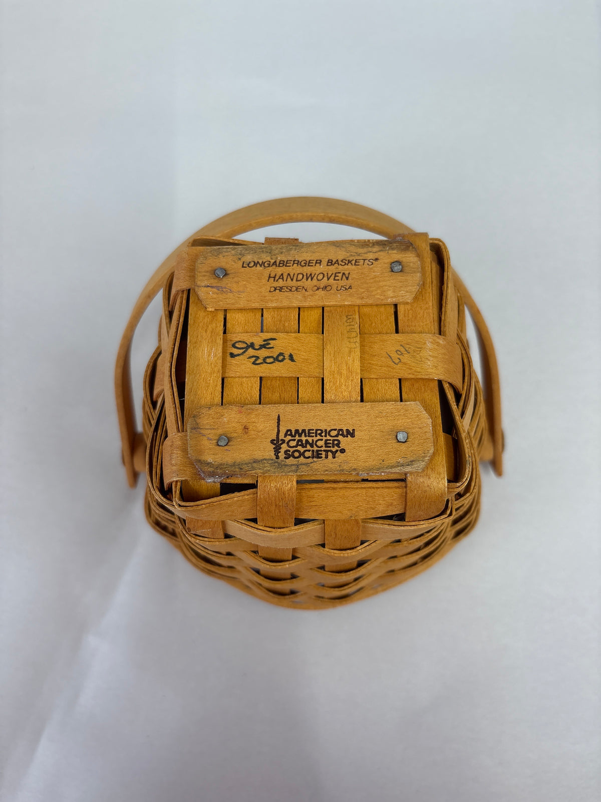 Longaberger 2001 Horizon of Hope with Protector in Warm Brown (scuff marks on bottom, see photo)