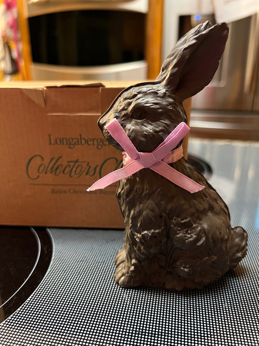 Longaberger Collectors Club Chocolate Resin Bunny