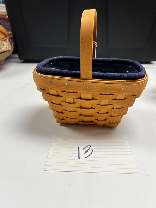 Longaberger small comforts basket with liner & protector