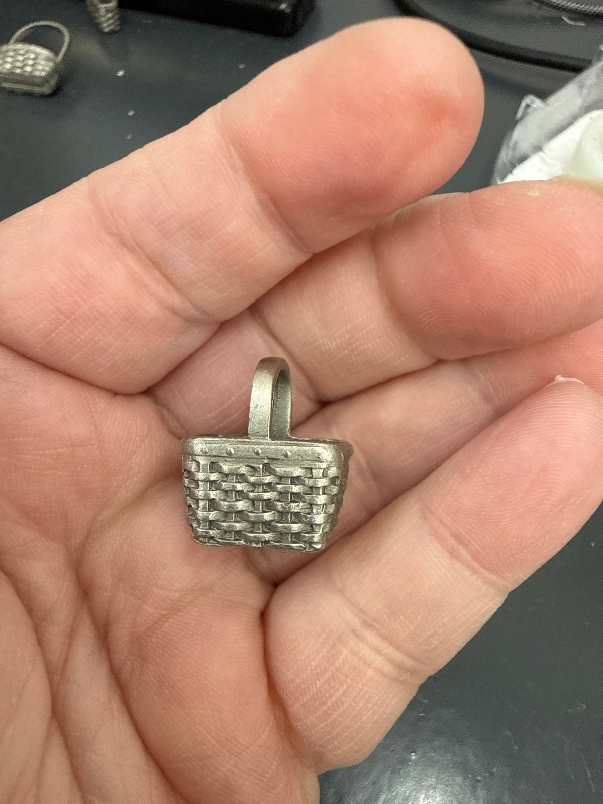 Longaberger mini pewter basket
