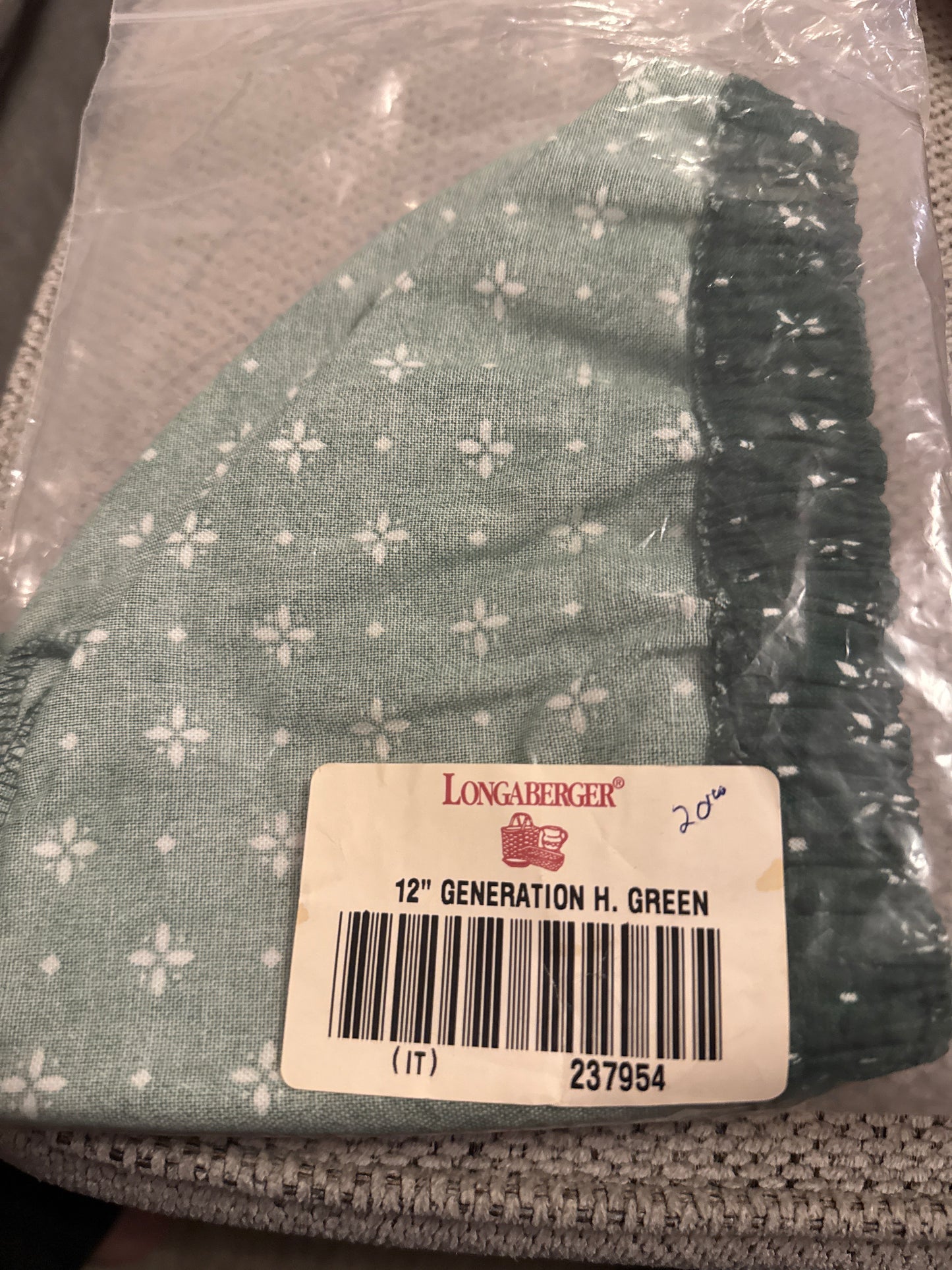 Longaberger 12” generations liner in heritage green
