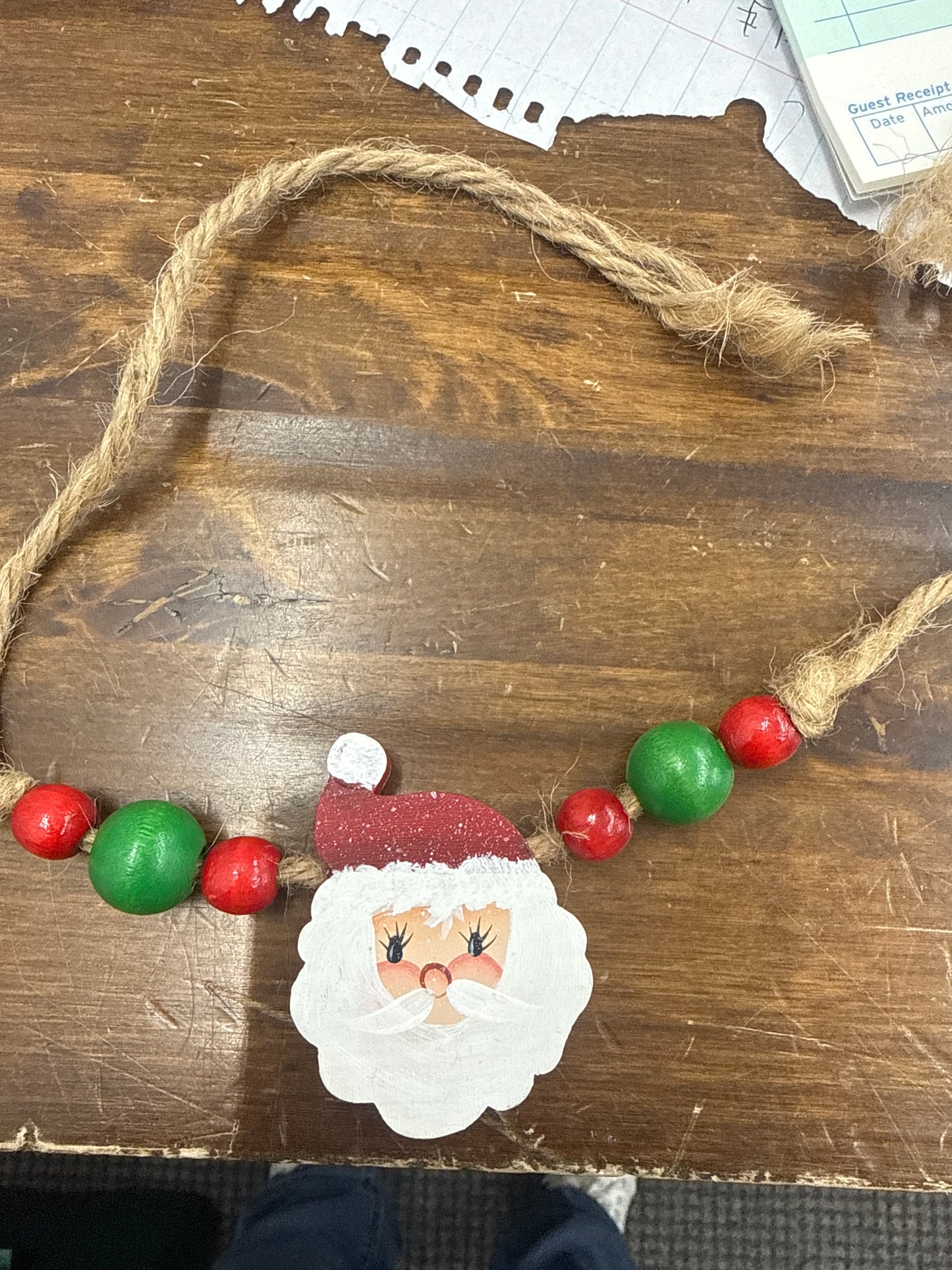 Homestead wood Santa tie on