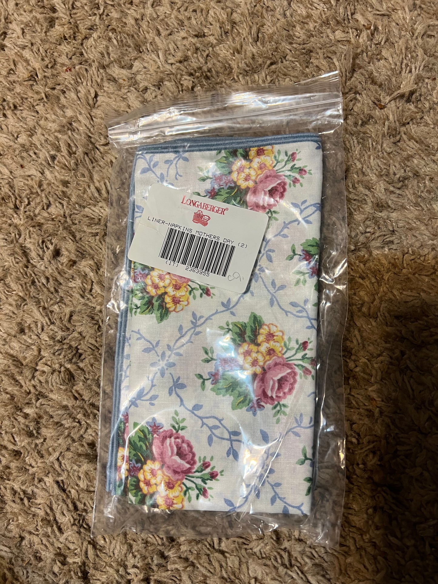 Longaberger Set of 2 Napkins in Mother’s Day