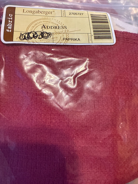 Longaberger address liner in paprika