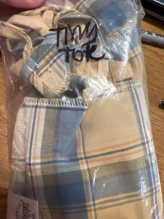 Longaberger tiny tote liner in cornflower plaid