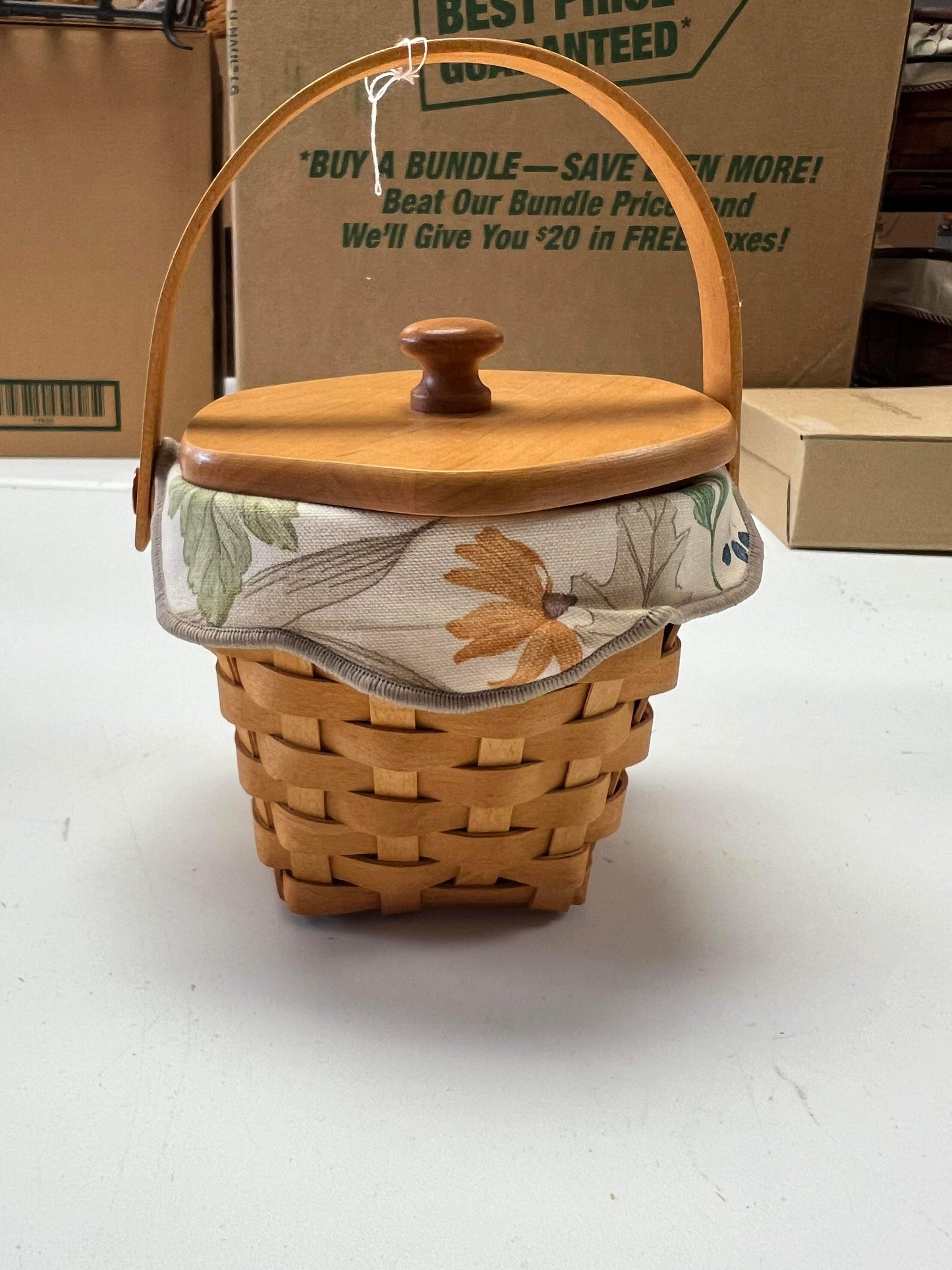 Longaberger Horizon of Hope 2001 Basket with Lid, Protector and Liner