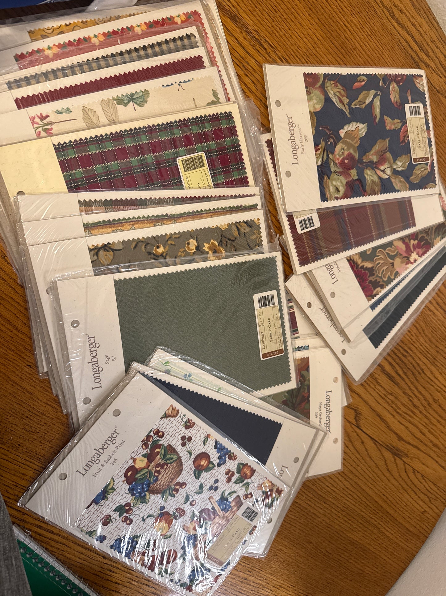 Longaberger assorted fabric cards