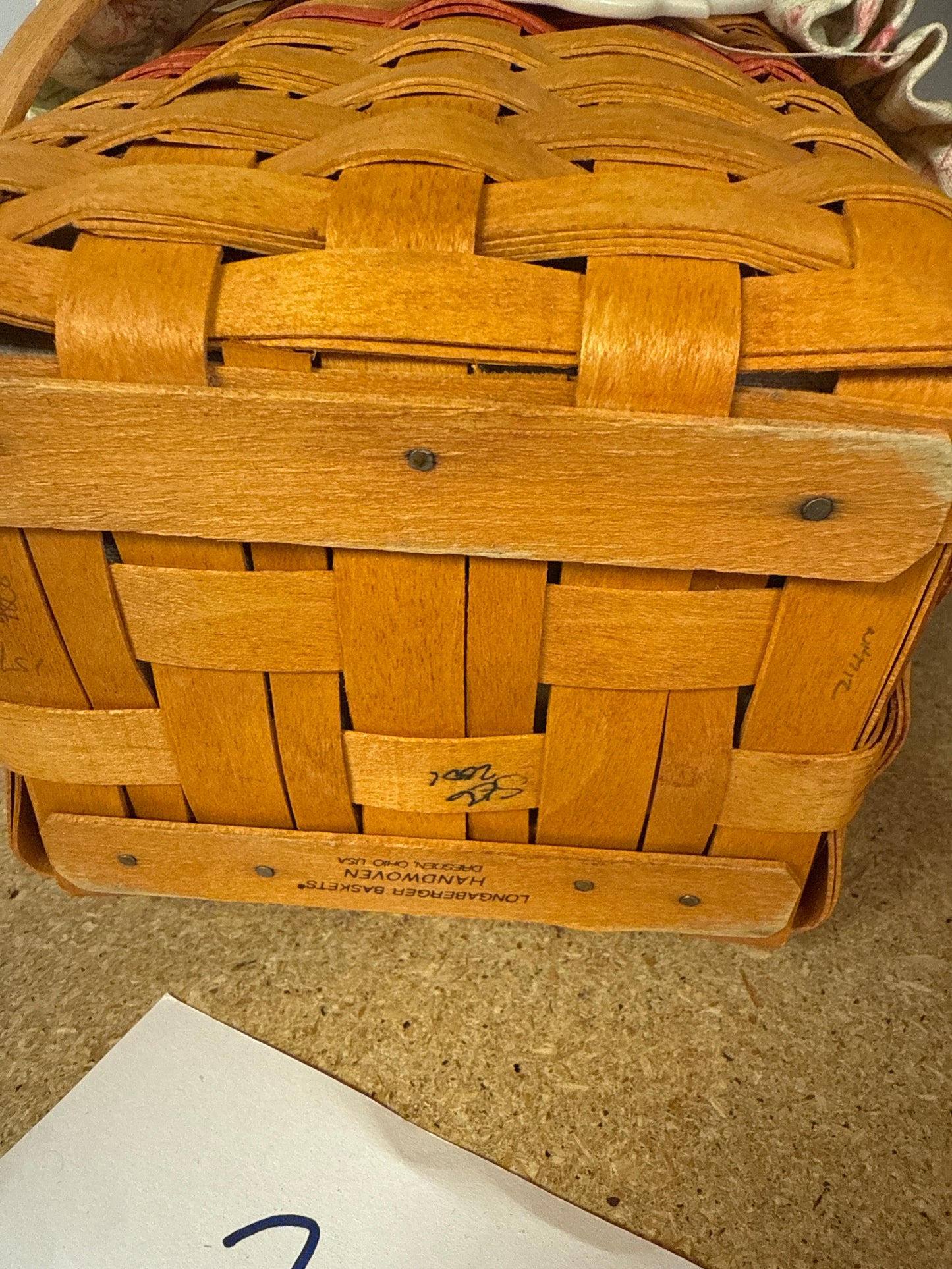 Longaberger vintage blossoms basket with liner, protector, and tie on