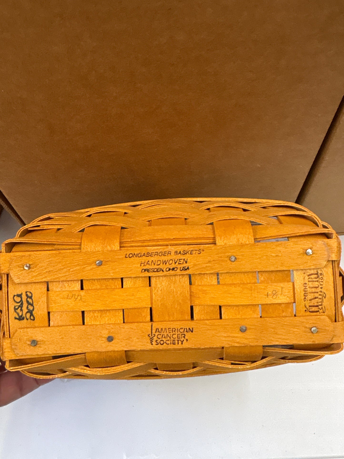 Longaberger 2000 Horizon of Hope Basket with Liner and Protector