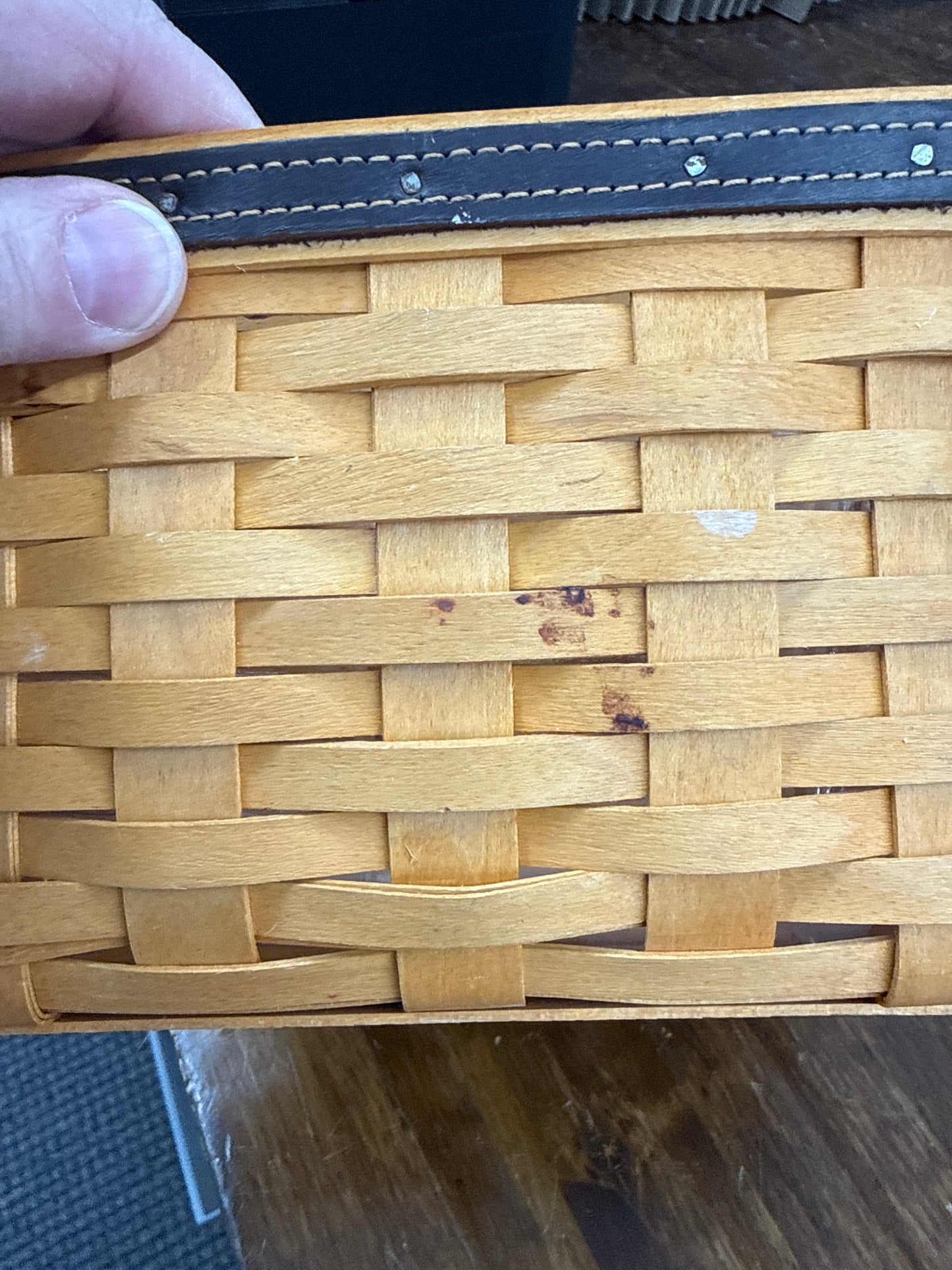 Longaberger daddy’s caddy with protector (basket and protector had some staining)