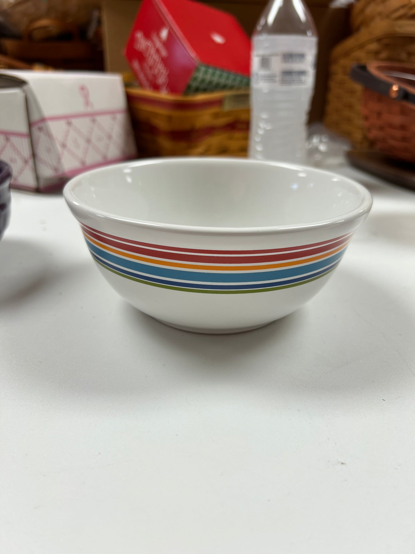 Longaberger cereal bowl in sunny day stripe