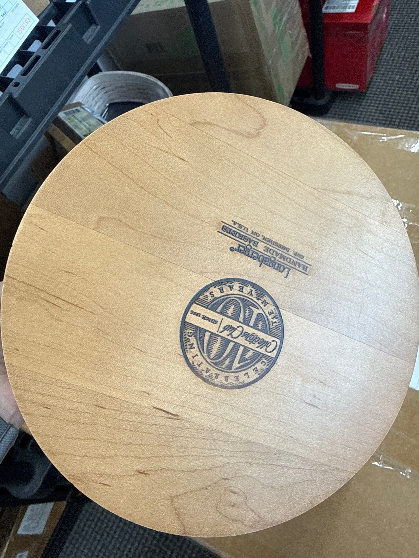 Longaberger 10 year anniversary basket with protector