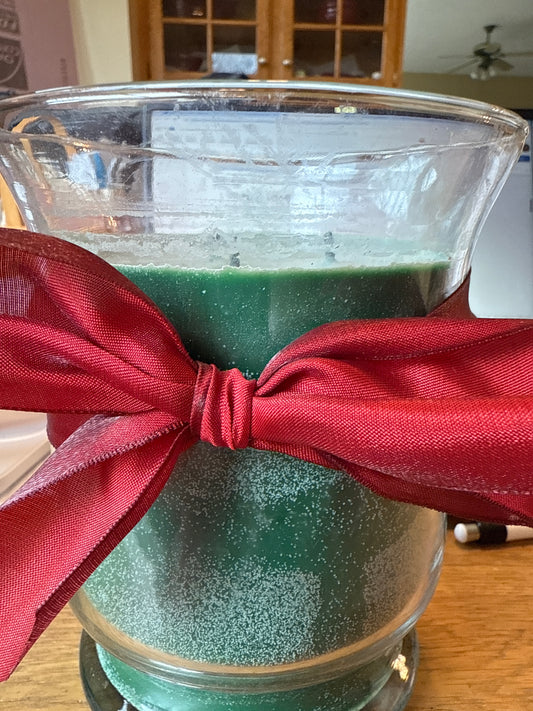 Longaberger filled hurricane candle