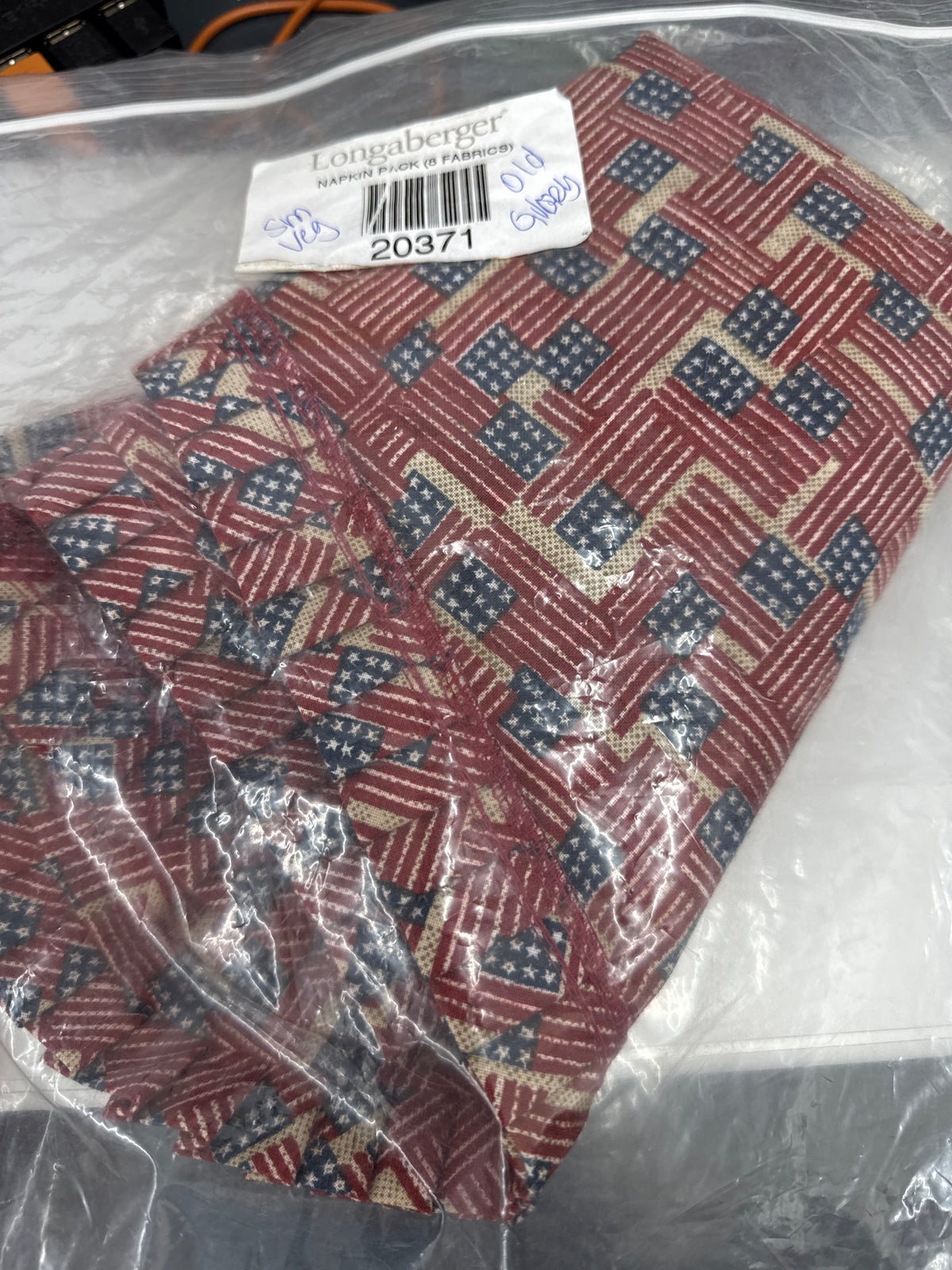 Longaberger small vegetable liner in old glory