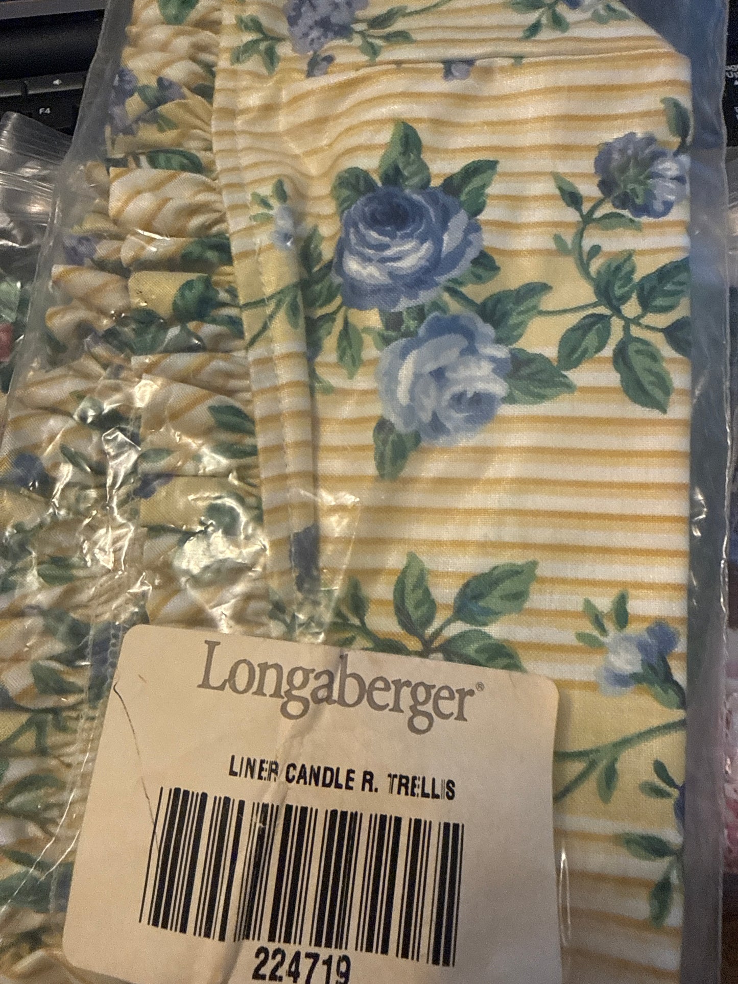 Longaberger candle liner in rose trellis
