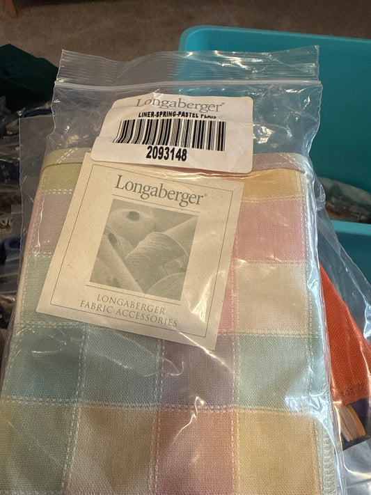 Longaberger spring liner in pastel plaid