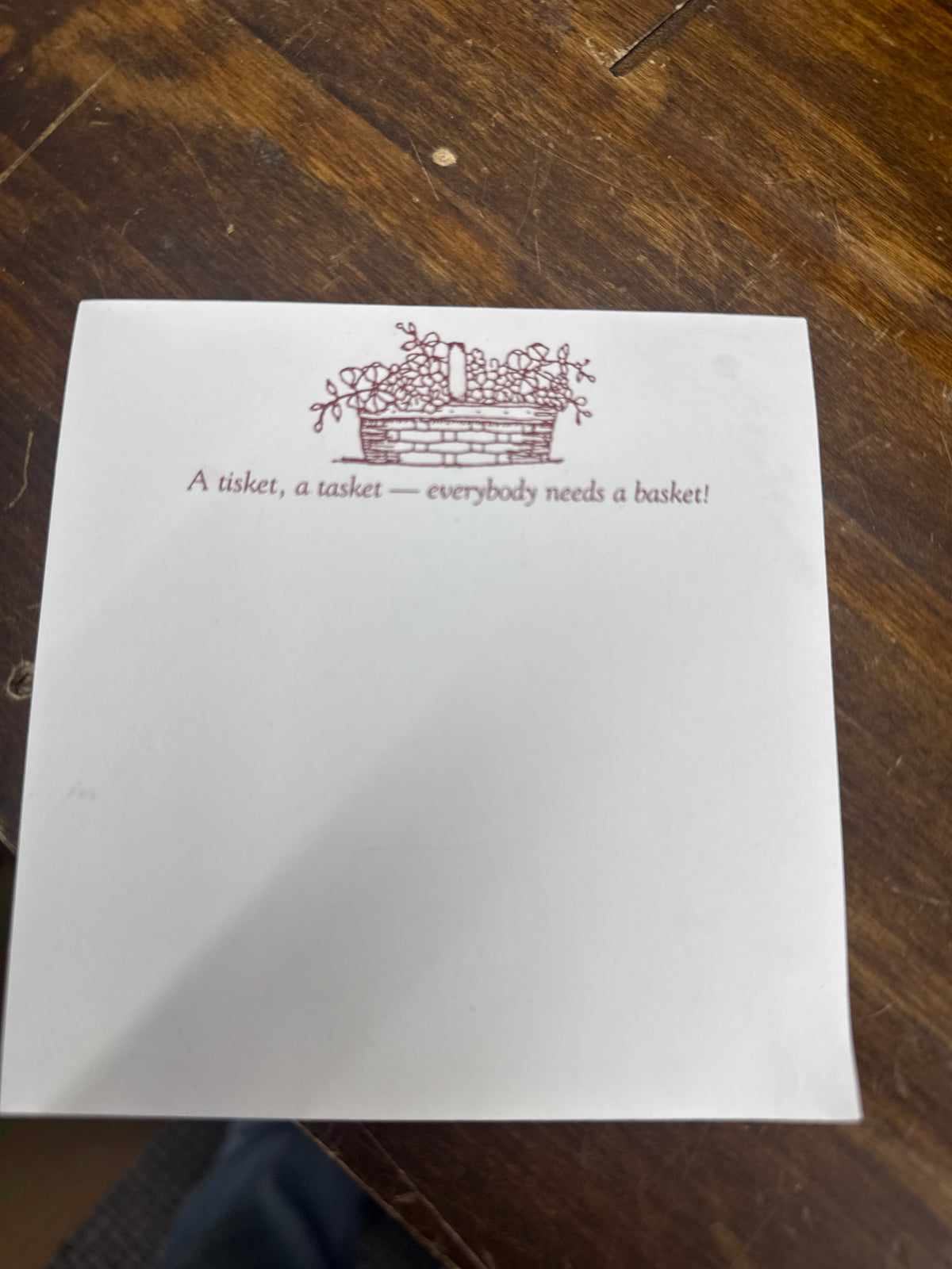 Basket notepad