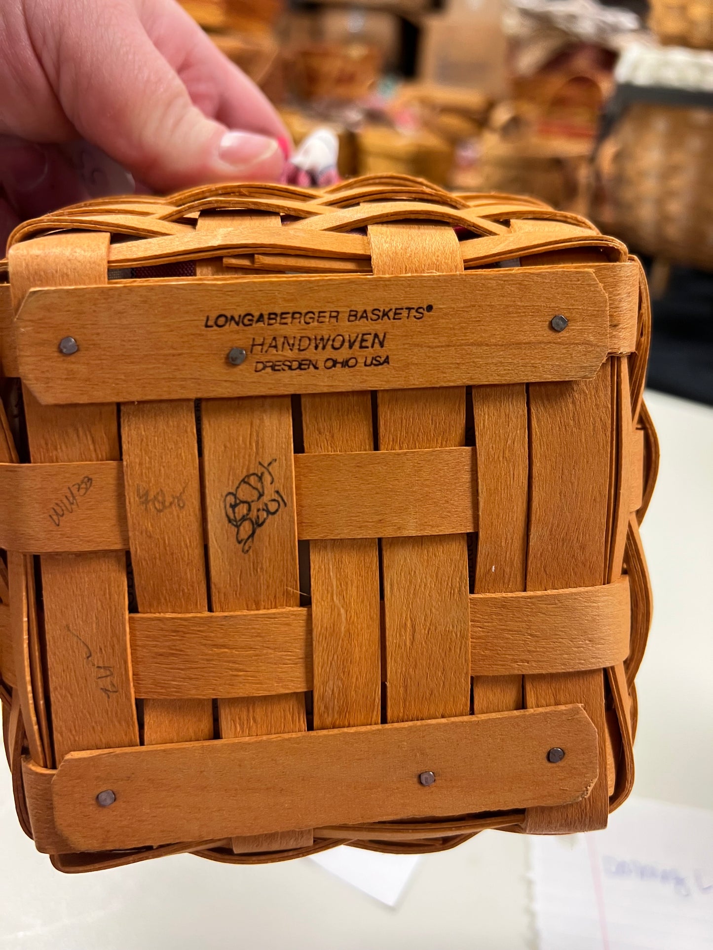 Longaberger strawberry basket with liner and protector