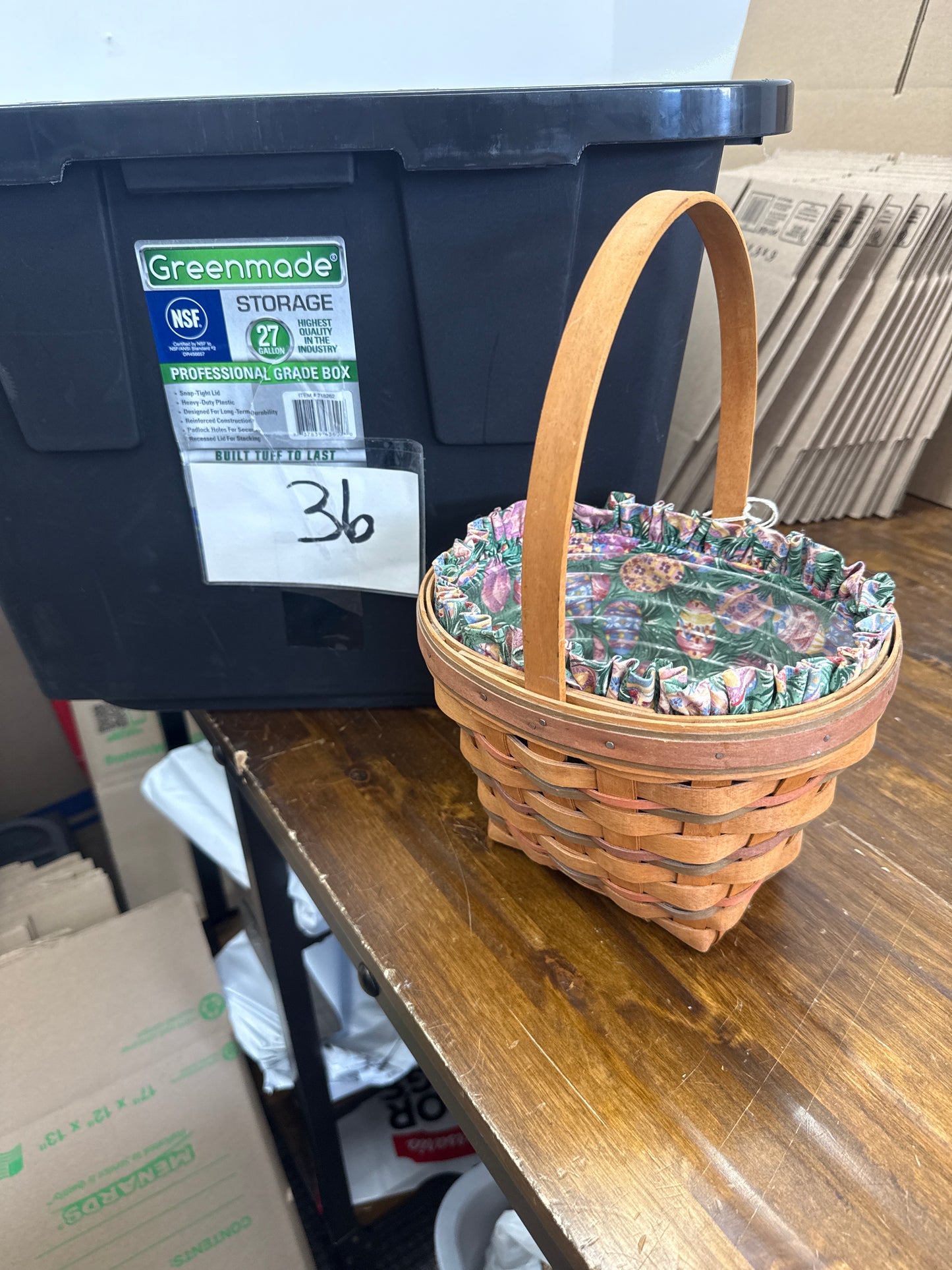 Longaberger 1996 Easter basket with liner and protector