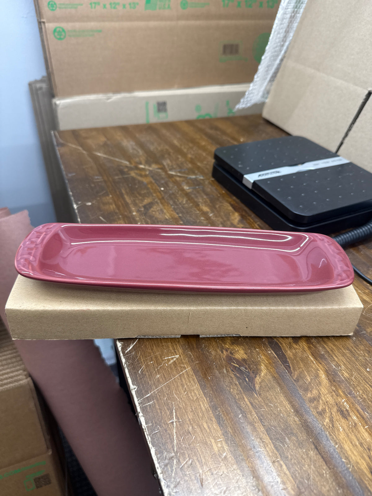 Longaberger olive plate in paprika