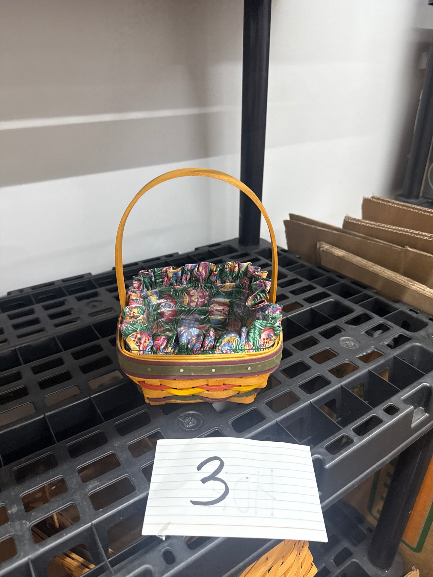 Longaberger 1997 small easter basket with liner and protector