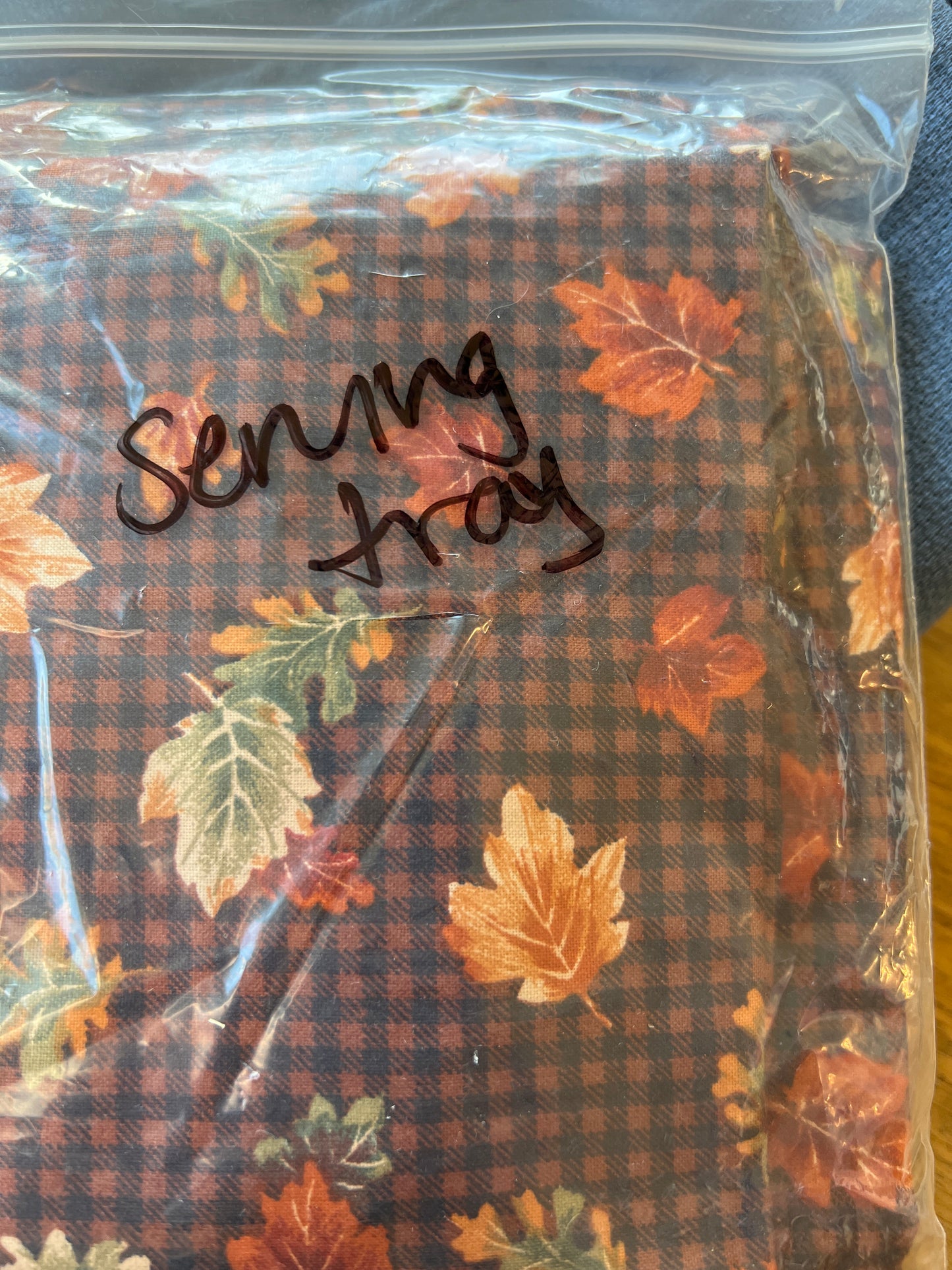 Longaberger serving tray liner in fall gingham