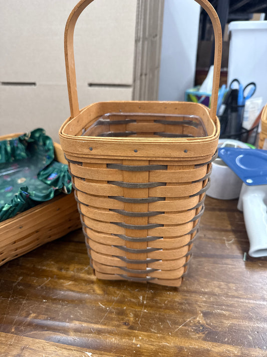 Longaberger tall heartland peg basket with protector