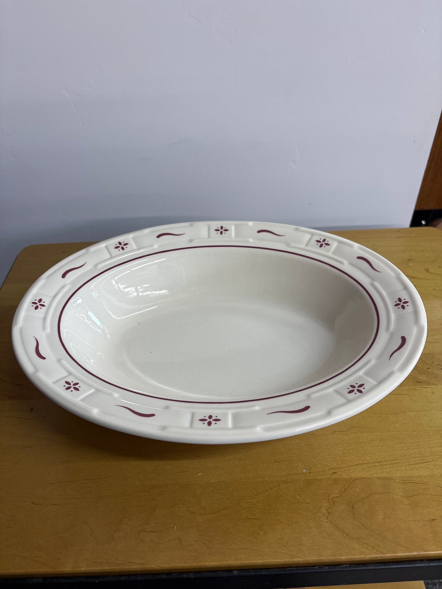 Longaberger Oval Serving Dish in Traditional Red