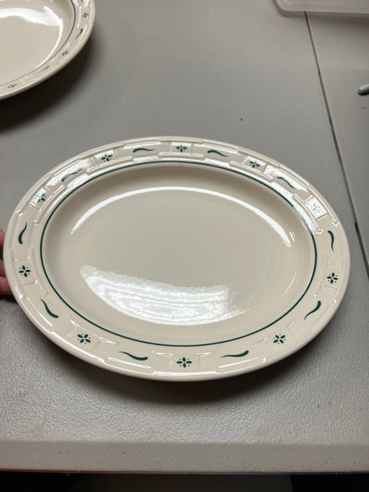 Longaberger Oval Serving Dish in Heritage Green