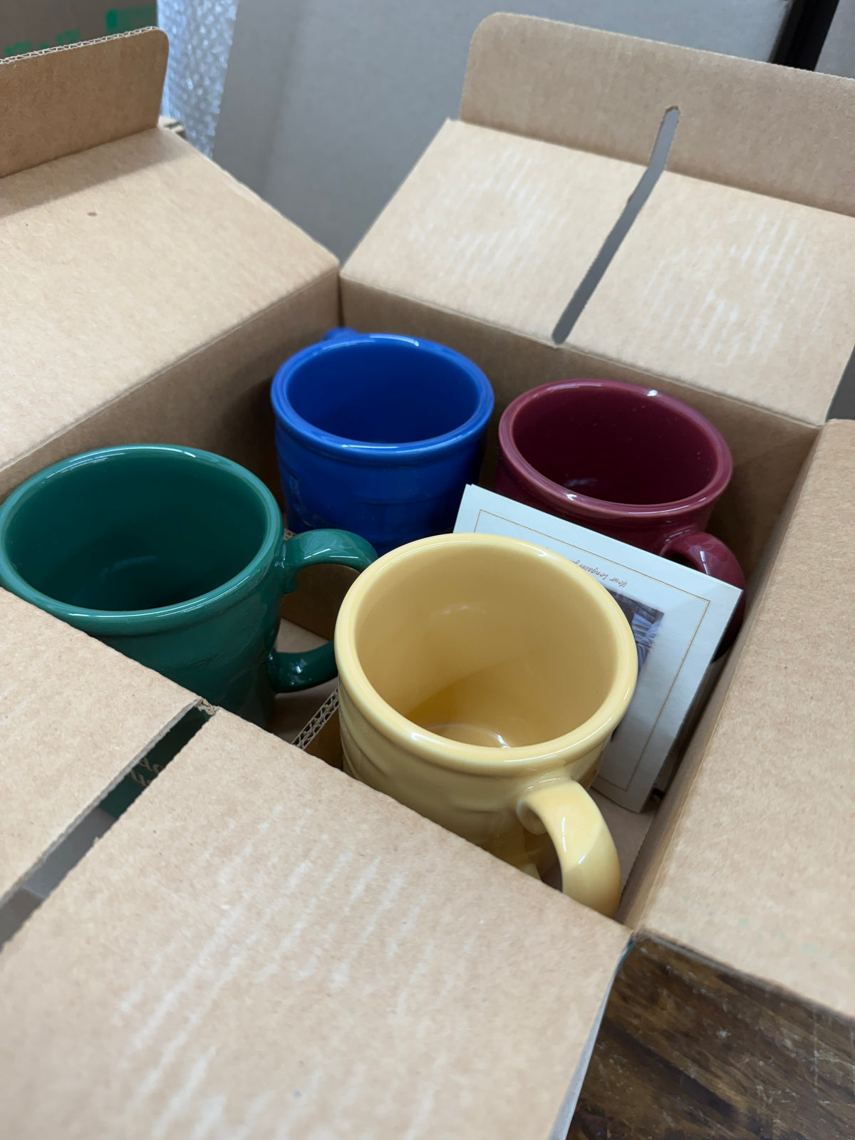 Longaberger set of 4 multi color coffee mugs