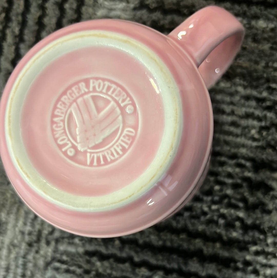 Longaberger Mug in Woven Traditions Horizon of Hope pink