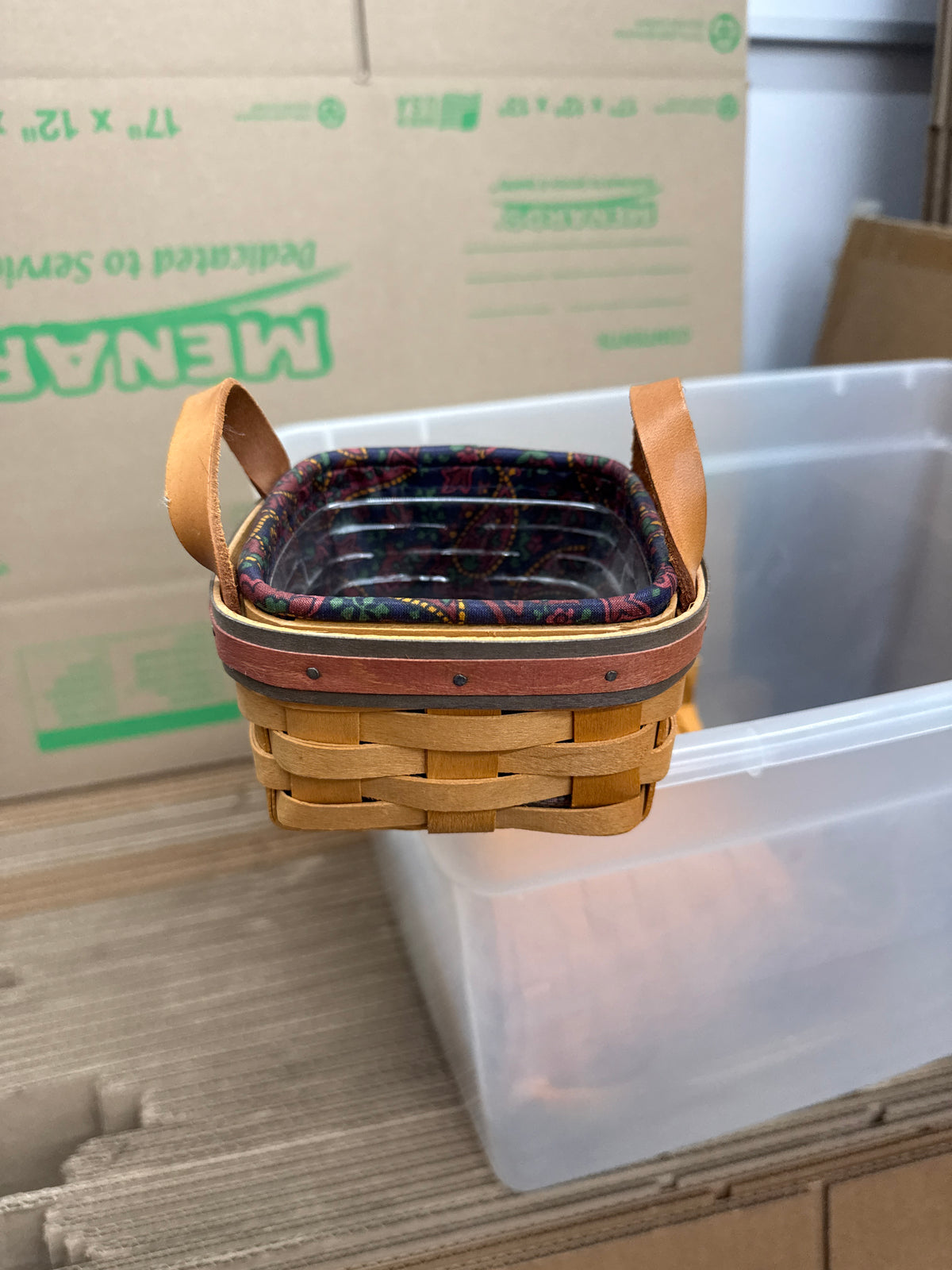 Longaberger Father’s Day tee basket with liner and protector