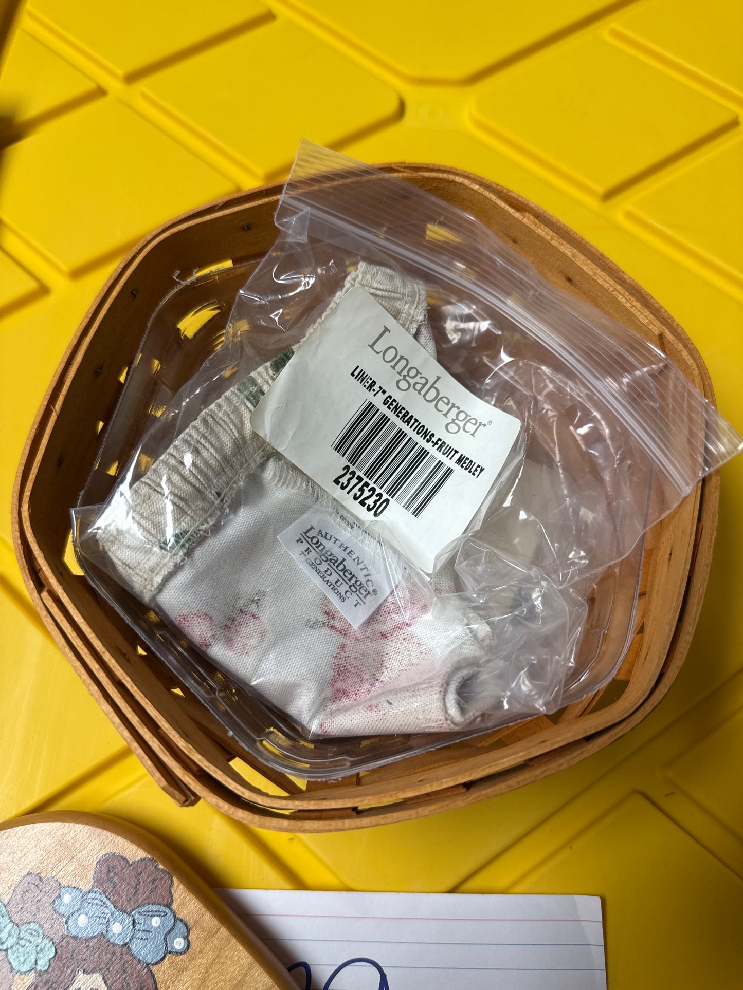 Longaberger 7” generations with painted lid, liner, and protector