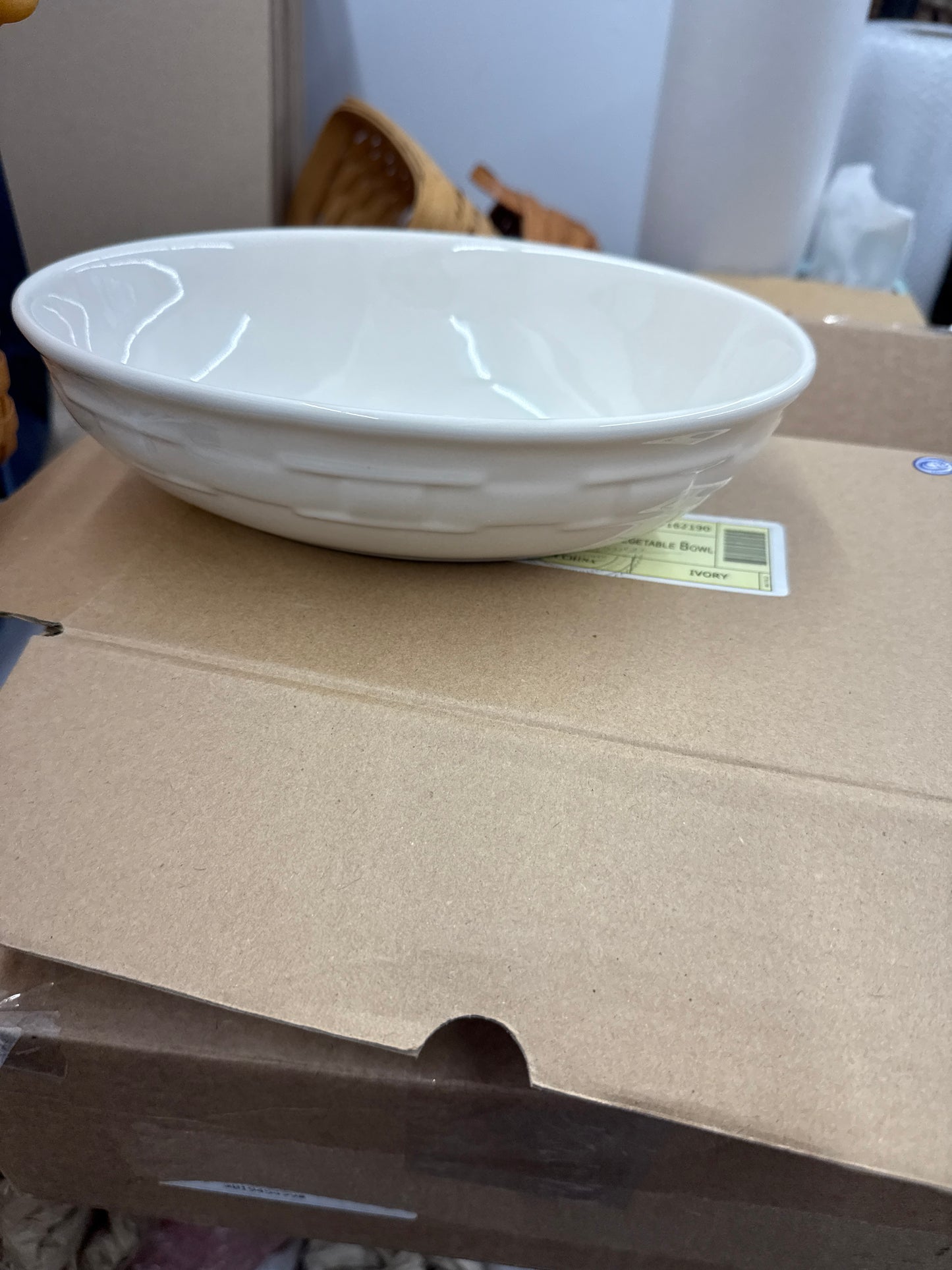 Longaberger vegetable bowl in ivory