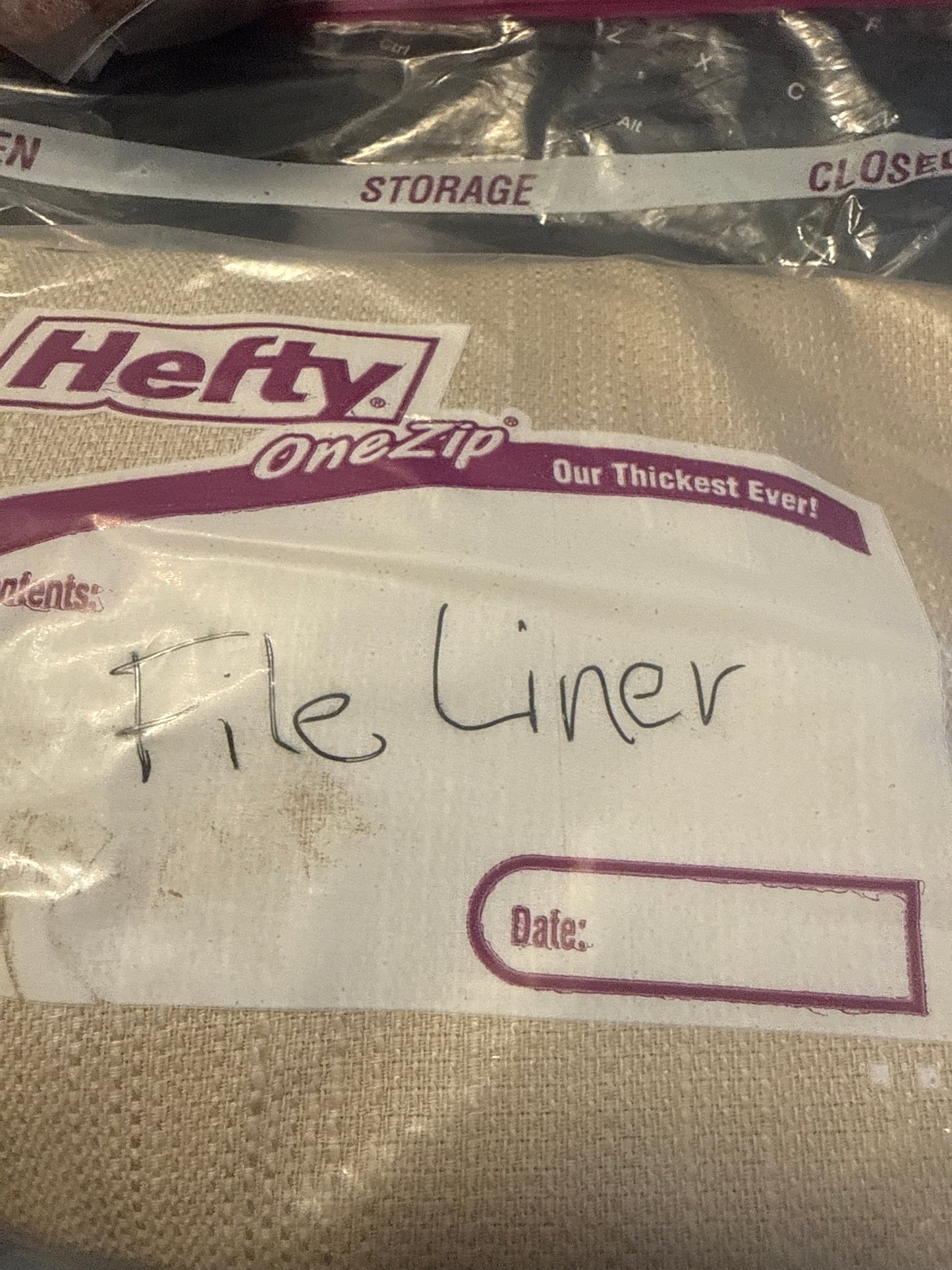 Longaberger file liner in oatmeal