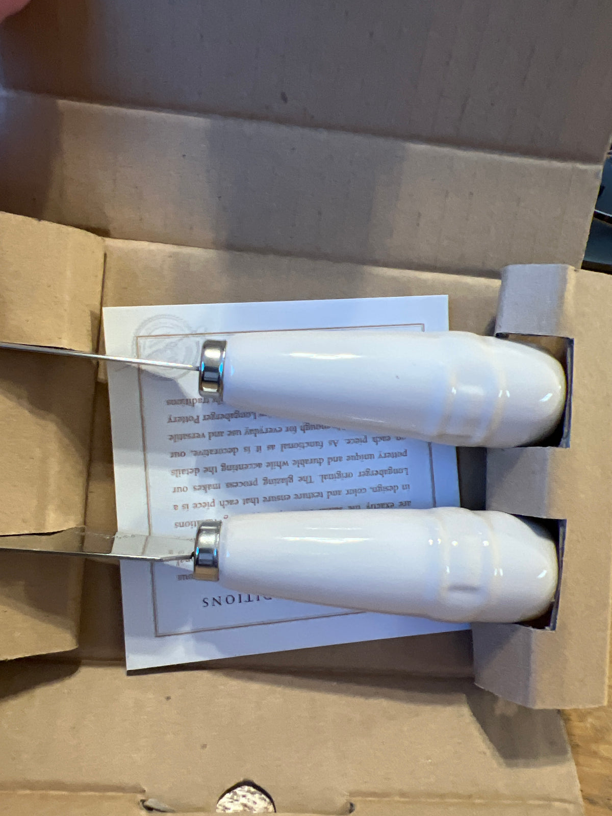 Longaberger ivory spreader set