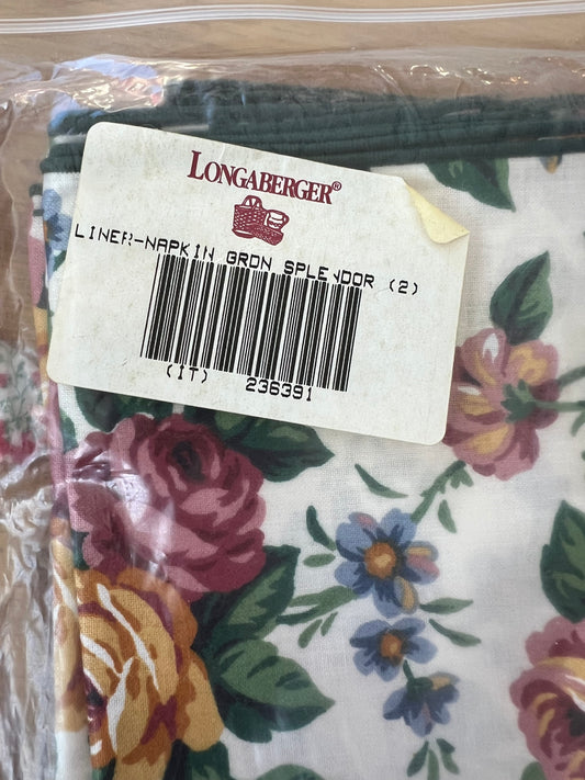 Longaberger pair of napkins in garden splendor