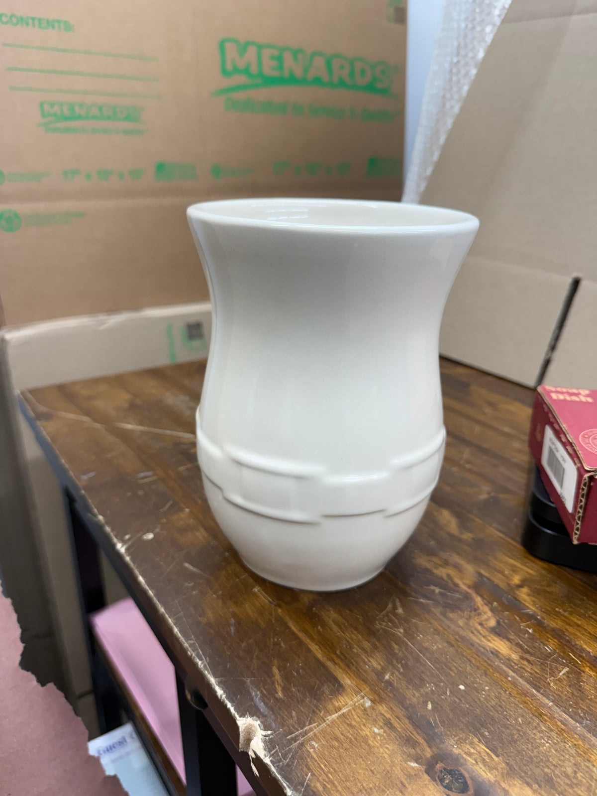 Longaberger utensil vase in ivory