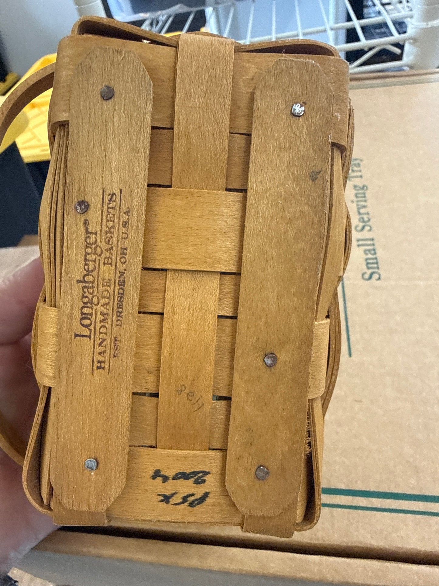 Longaberger salt and pepper basket with liner and protector