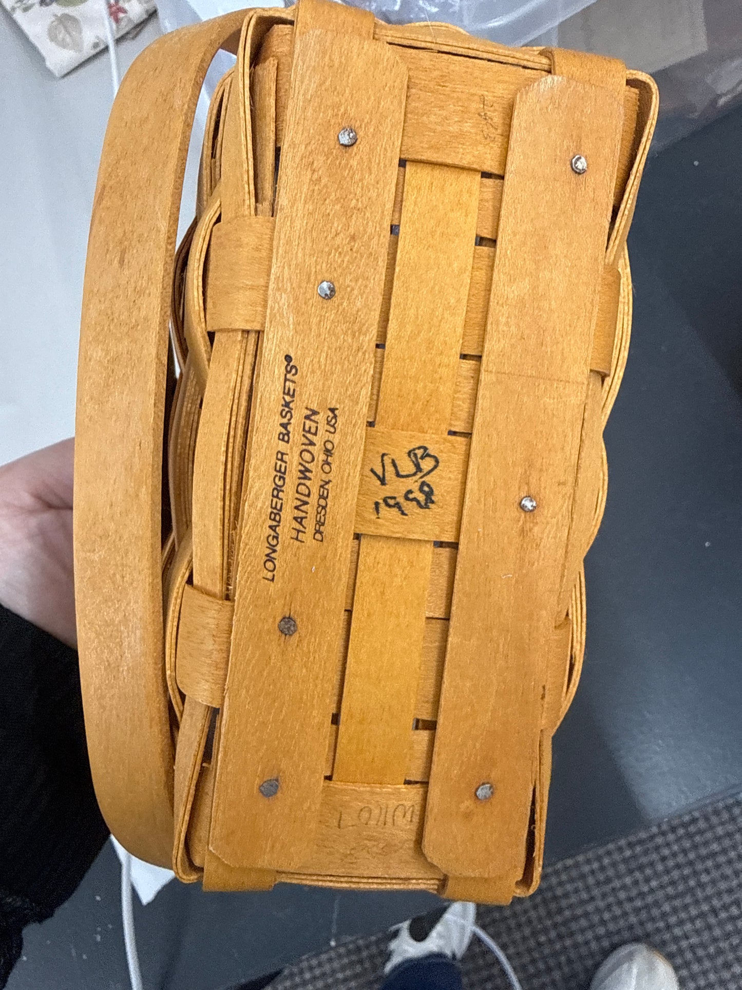 Longaberger Dresden tour II basket with protector and tie on
